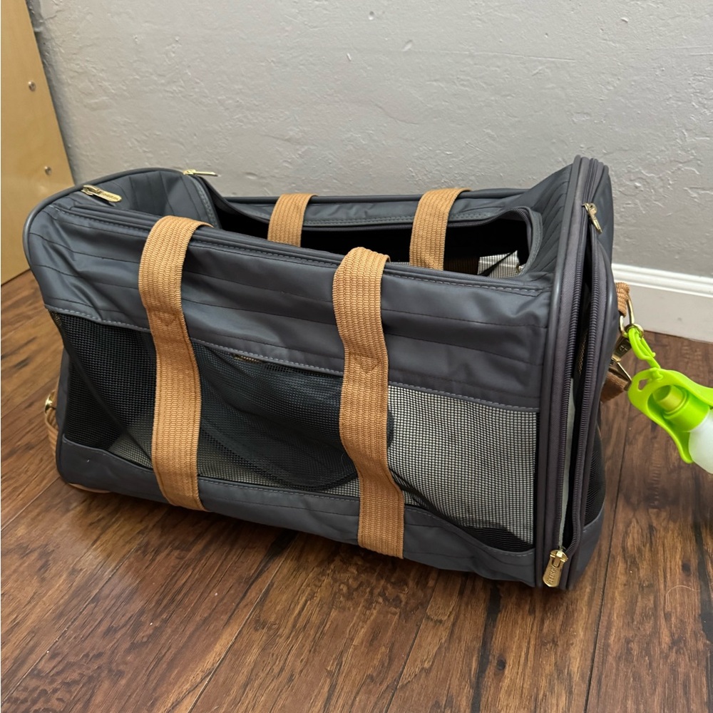 Sherpa Black and Brown Pet Carrier Travel Bag